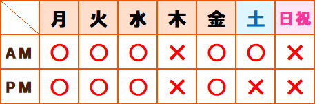 診療時間表